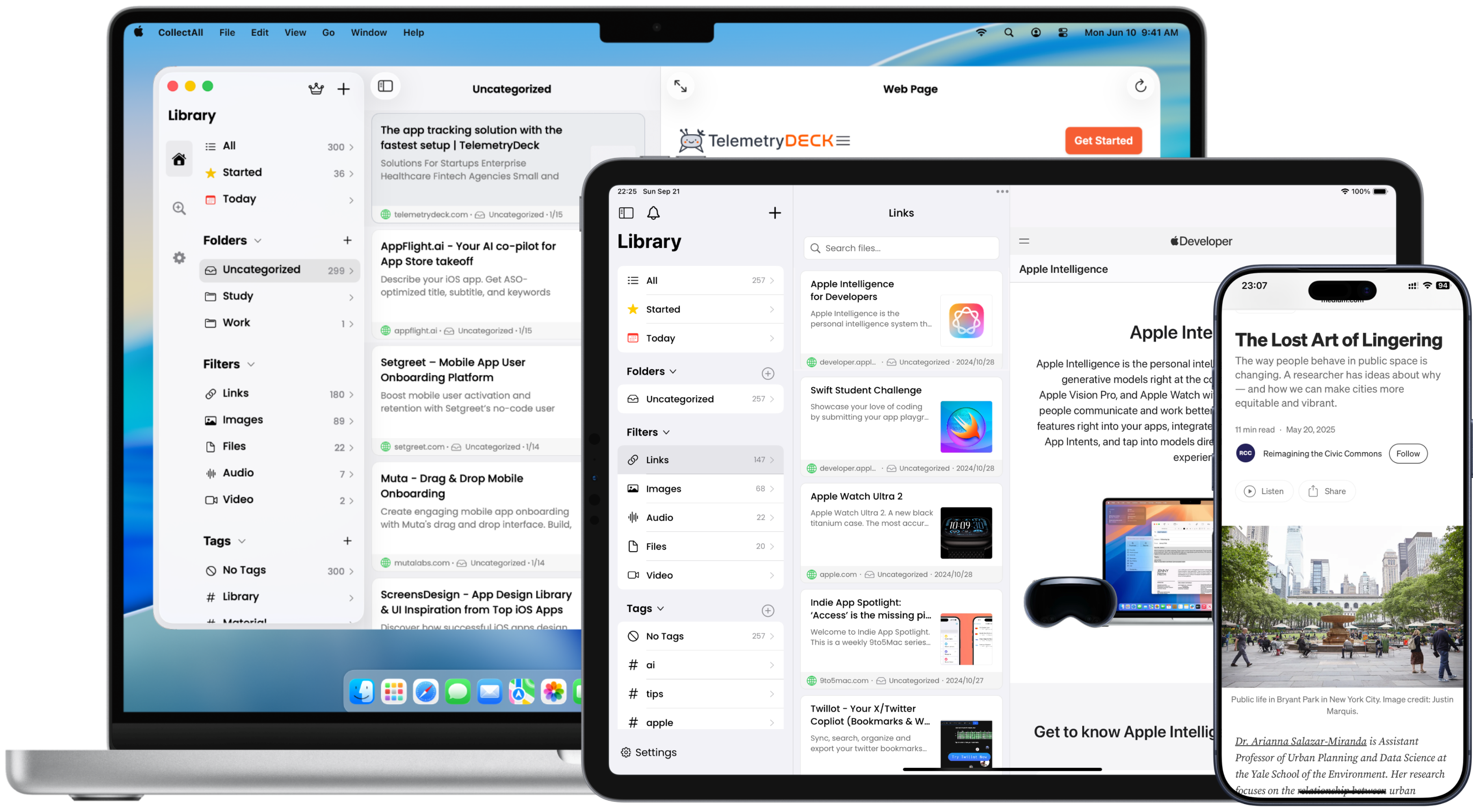 CollectAll 在 Mac、iPad 和 iPhone 上